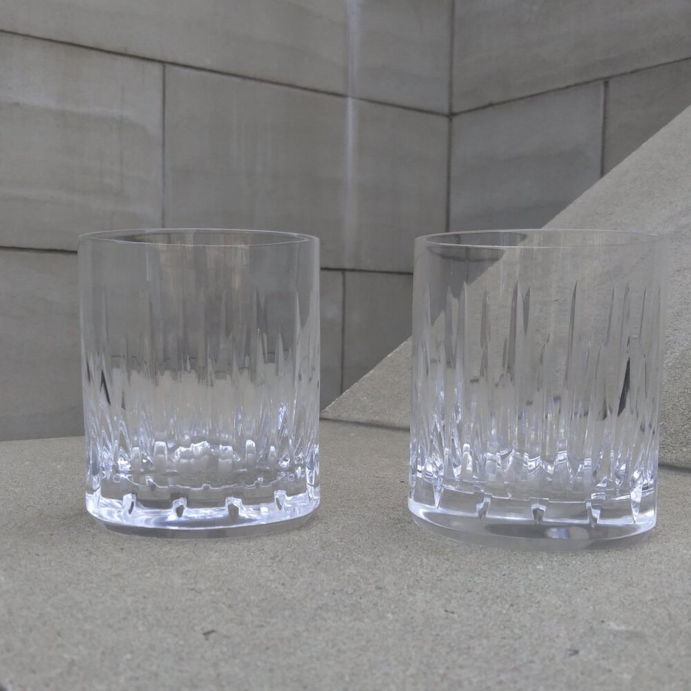 Miller Rogaska Pair (2) Soho Double Old Fashioned Crystal Glasses